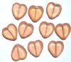 10 15mm Flat Cut Window Heart Beads Rosaline